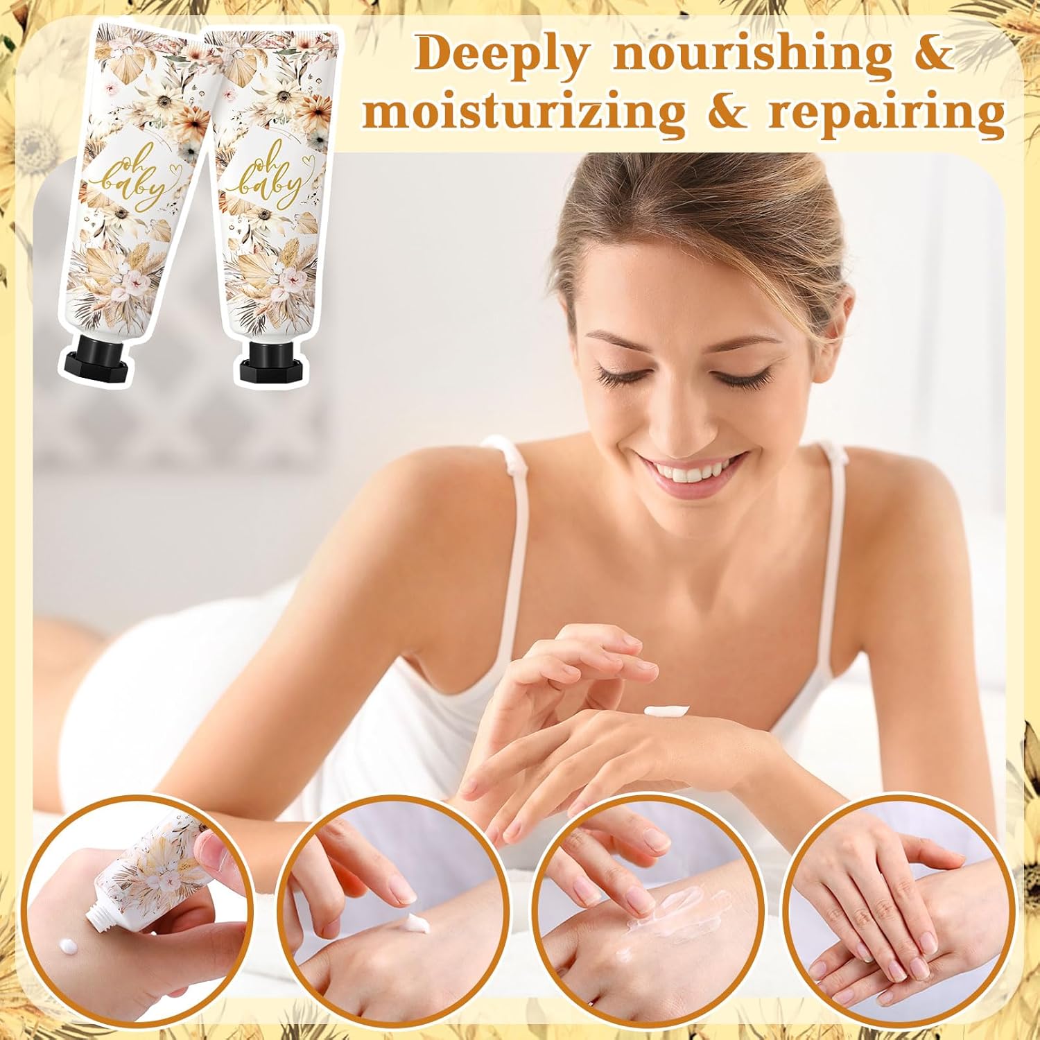 48 Sets Baby Shower Hand Cream Party Favors for Guests Gift Bulk Travel Size Hand Lotion Set for Baby Shower Wedding Christmas(Boho) - Glowelle