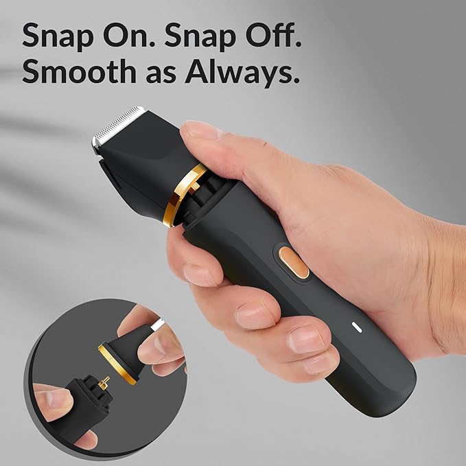 KINGTEE 5-in-1 Electric Bikini Trimmer for Women – IPX7 Waterproof Shaver, Cordless Body & Facial Razors for Women, Ceramic Blades, USB-C Rechargeable, Painless Hair Removal Kit (Black)