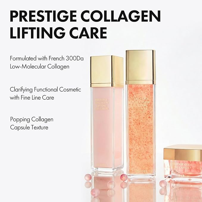 Prestige Collagen Lifting Emulsion - Age-defying, Firming and Hydrating Facial Moisturizer with 5 Peptides, Volufiline, Gigawhite & Ectoine - Korean Skin Care for All Skin Types 4.56 Fl Oz