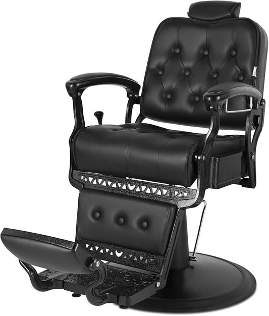 Artist hand Barber Chair All Purpose Hydraulic Recline Salon Chair Beauty Spa Vintage Barber Chair Heavy Duty Chair(Black)