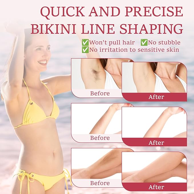 2 in 1 Bikini Trimmer for Women: Electric Razor & Shaver [IPX7 Waterproof] with Dual Heads for Body Pubic Hair - Rechargeable Lady Facial Trimmer for Underarm Leg Arm Face
