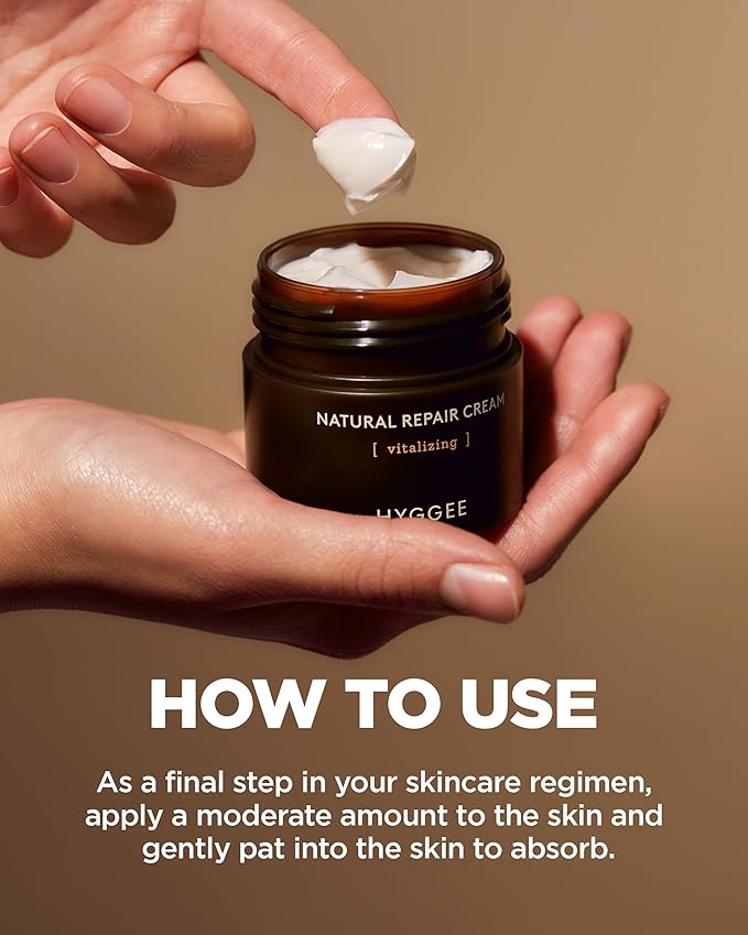 Natural Repair Cream - Vegan Red Ginseng & Peptides Nourishing Moisturizer for Enhanced Elasticity and Vitality - Anti Aging, Firming, Hydrating Face Cream for Rough and Dry Skin, 1.69oz.