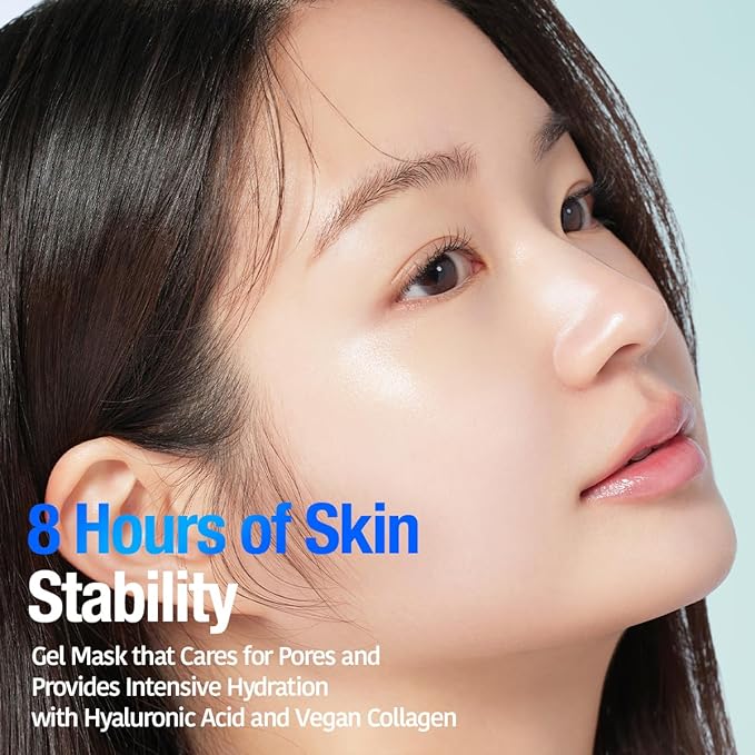 GOODAL Heartleaf Hyaluron Gel Mask, Cooling, Soothing, Sheet Mask with Hyaluronic Acid & Vegan Collagen, Overnight Hydrating Gel Essence for Pore & Skin Barrier Care [5EA]