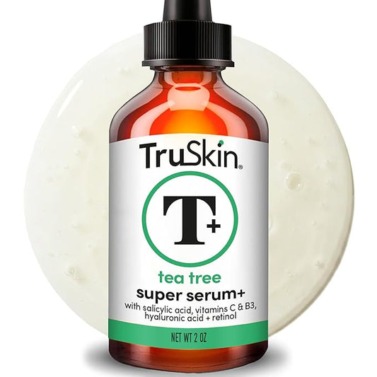 TruSkin Tea Tree Oil Acne Treatment Serum for Face – Salicylic Acid, Niacinamide, Vitamin C & Retinol – Clarifying Super Facial Serum for Acne-Prone Skin & Pores, 2 Oz
