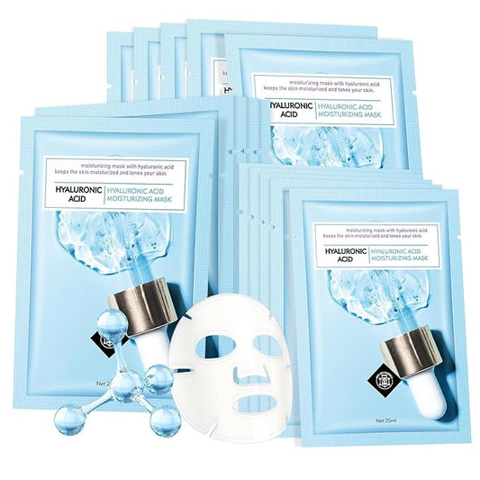 Facial Masks Skincare for Women,Hyaluronic Acid Hydrating Face Sheet Masks,Moisturizing Face Mask Suitable for All the Skin,Dry Skin,Face Spa Mask 15 Sheets