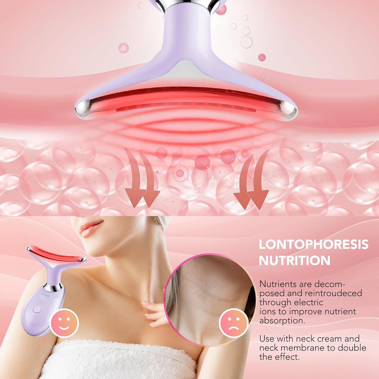 Red-Light-Therapy-for-Face, Facial Massager Wand with 7 Color - Birthday, Christmas, Mothers Day, Valentines Day, Self Care Gifts for Her Women Mom Best Friend Wife Teacher (Purple) - Glowelle