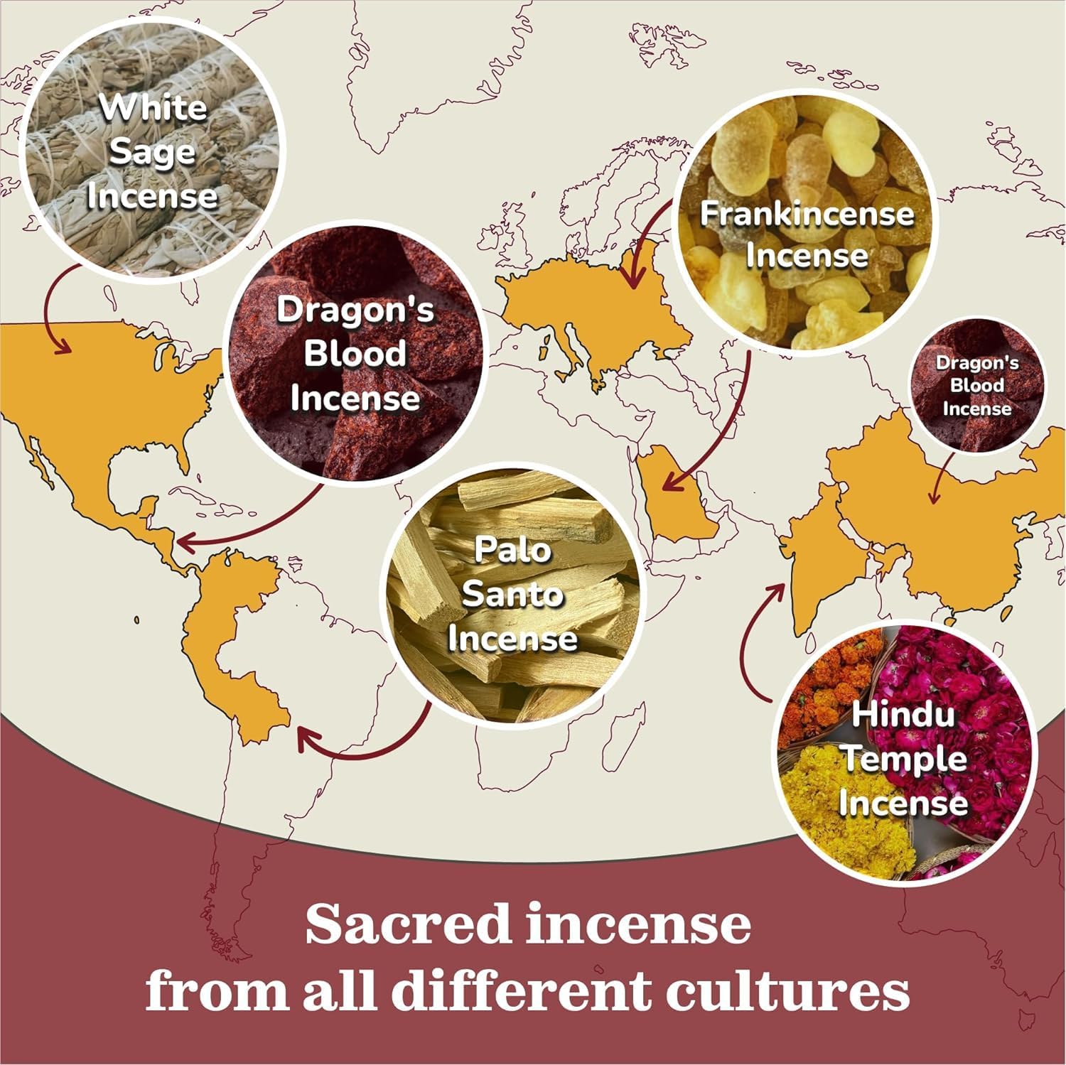 Natural Incense Sticks Variety Pack - (5 Variants) Charcoal Free Inscents-Sticks, Made from Upcycled Flowers | Sacred Insence-Sticks from All Cultures (Inciensos Aromaticos) - Glowelle