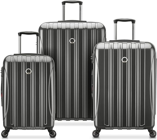 DELSEY PARIS Helium Aero Hardside Expandable Luggage with Spinner Wheels, Titanium, 3-Piece Set (21/24/28)