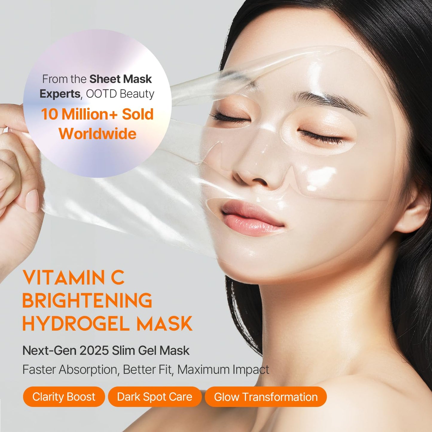#OOTD Vitamin C Collagen Glutathione Hydrating & Firming Hydrogel Sheet Mask - Radiant Glow Gel Mask and Dull Skin (5pcs) - Glowelle