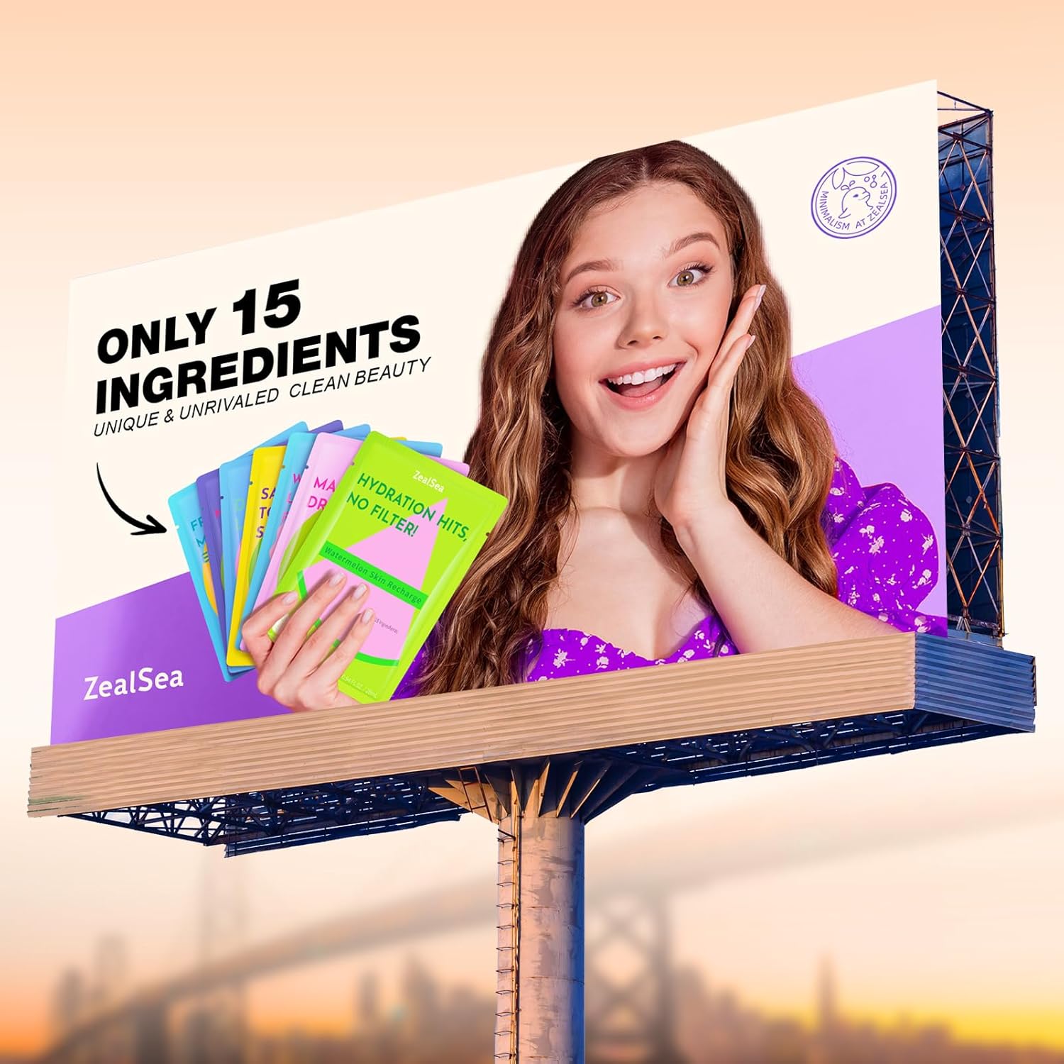 ZealSea Clean Beauty Face Masks Skincare, Minimalism 15 Ingredients Sheet Mask, Dopamine Color Design Facial Mask, Sleepover & Slumber Spa Party Supplies, Women Teen Girl Gifts Trendy Stuff, 21 Pack - Glowelle