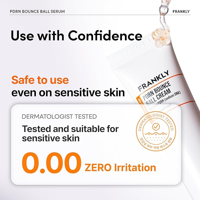 FRANKLY Salmon PDRN Bounce Ball Cream – 99% Pure Salmon DNA Moisturizer for Skin Repair & Glow | Post Microneedling Recovery & Barrier Repair | Lightweight Gel Cream | Korean Skincare | 1.69 fl oz