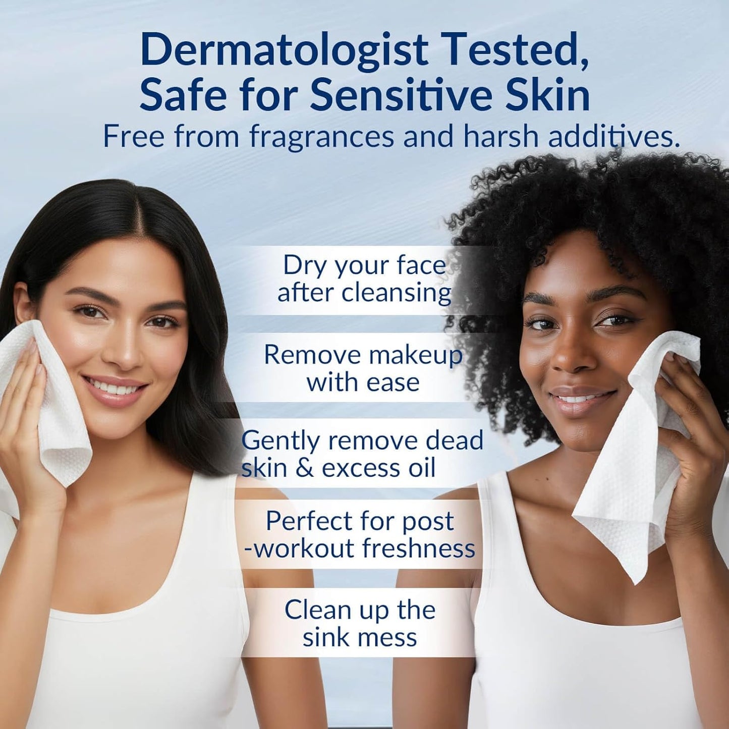 XL Disposable Face Towels, 100% Biodegradable, Non-Toxic, Unscented Thick Face Towelettes for Sensitive Skin Face Washing, Ultra Soft Makeup Remover Dry Wipes, 180 Count (3 Pack)