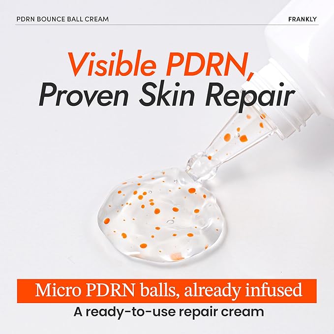 FRANKLY Salmon PDRN Bounce Ball Cream – 99% Pure Salmon DNA Moisturizer for Skin Repair & Glow | Post Microneedling Recovery & Barrier Repair | Lightweight Gel Cream | Korean Skincare | 1.69 fl oz