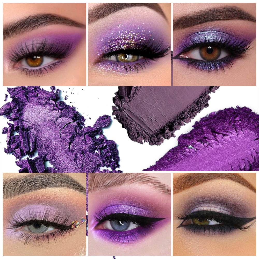 Waterproof 9-Color Shimmer & Matte Eyeshadow Palette – Long-Wearing, Highly Pigmented Glitter Powder with Matt Pink & Shiny Purple Shades.paleta de sombras