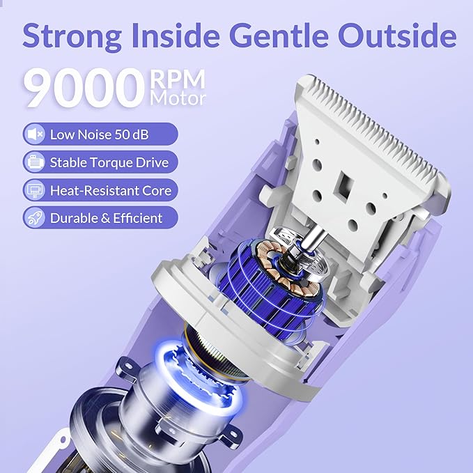 KINGTEE 5-in-1 Electric Bikini Trimmer for Women – IPX7 Waterproof Shaver, Cordless Body & Facial Razors for Women, Ceramic Blades, USB-C Rechargeable, Painless Hair Removal Kit (Purple)