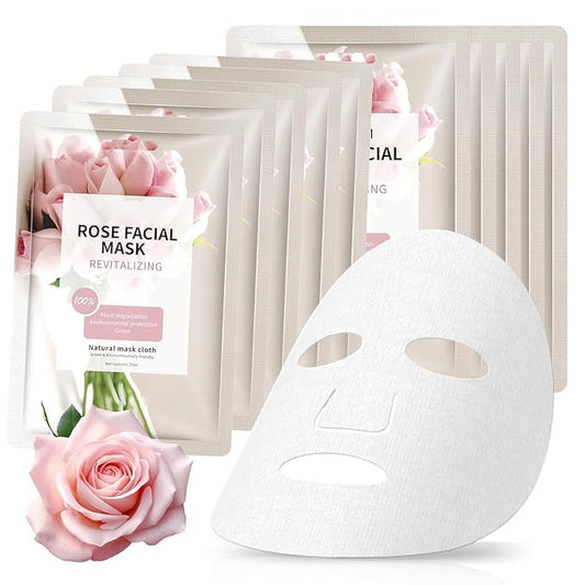 Facial Masks Skincare for Women, Pink Rose Hydrating Face Sheet Masks,Moisturizing Face Mask Suitable for All the Skin,Dry Skin,Face Spa Mask 10 Sheets