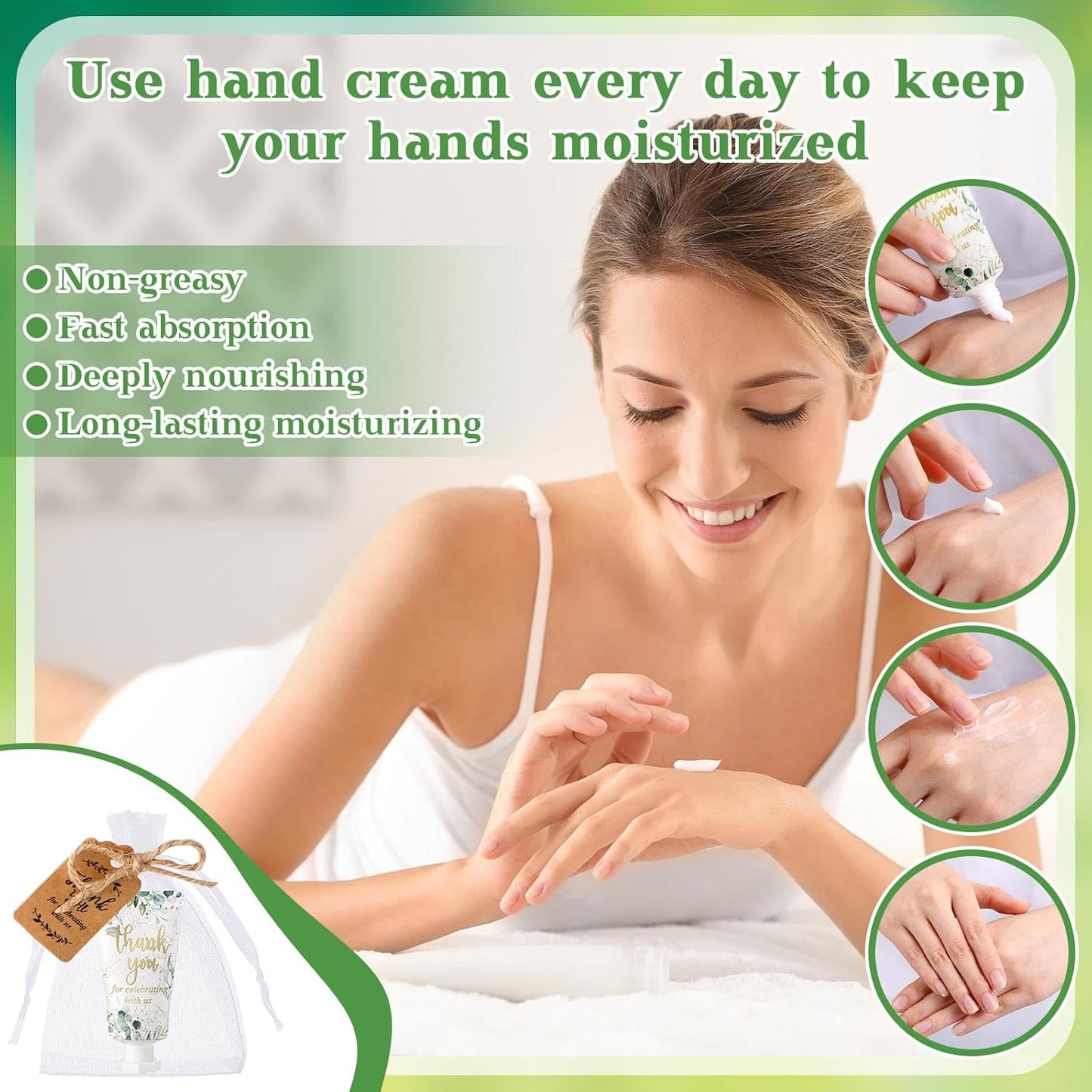 48 Sets Baby Shower Hand Cream Party Favors for Guests Gift Bulk Travel Size Hand Lotion Set for Baby Shower Wedding Christmas(Eucalyptus Leaves) - Glowelle