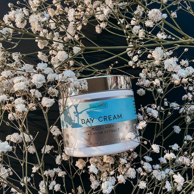 Day Cream with Collagen and Caviar Extract by Lawrens Cosmetics - Moisturizer - uv protector - Hydrates skin - 4oz
