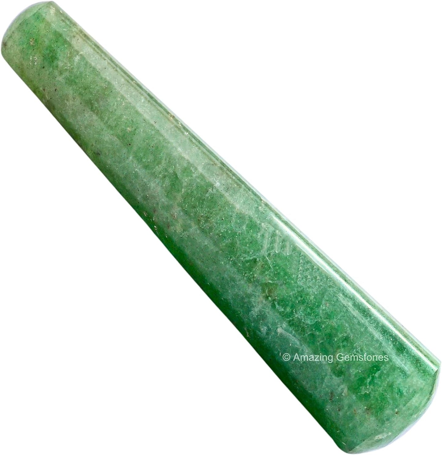 Amazing Gemstone Green Strawberry Quartz Crystal Wand Massage Stick - Pelvic Wand Gua Sha for Adults - Crystals and Healing Stones Massage Wands for Adults Gifts (Smooth)