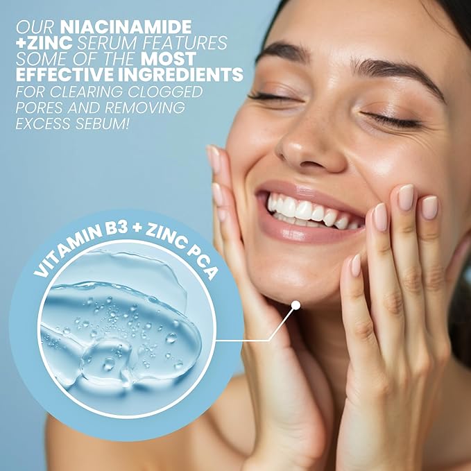 Niacinamide 12% Serum for Face w/Zinc & Hyaluronic Acid – Vitamin B3 & E Pore Minimizer for Dark Spot Corrector, Even Skin Tone, Oil Control, Brightening & Hydrating for Women, 2 Fl Oz