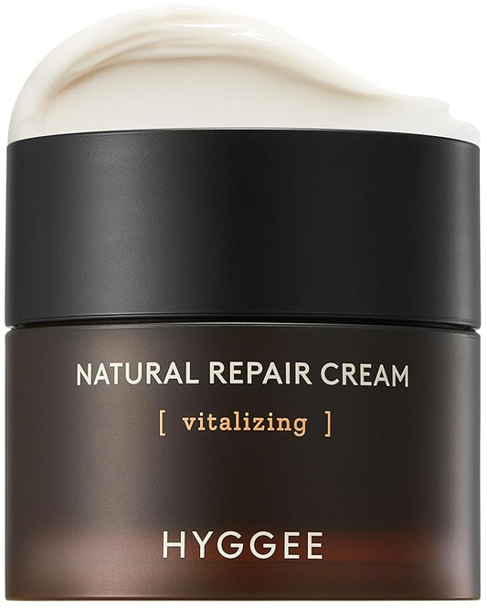 Natural Repair Cream - Vegan Red Ginseng & Peptides Nourishing Moisturizer for Enhanced Elasticity and Vitality - Anti Aging, Firming, Hydrating Face Cream for Rough and Dry Skin, 1.69oz.