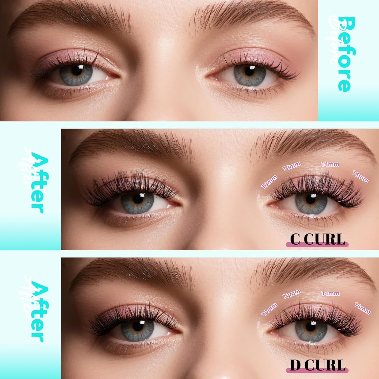 Wispy Lash Clusters Eyelash Extensions 144pcs Individual Lashes Cluster 10mm D Curl Fake Eyelash with Thin Band DIY Cluster Lashes At Home For Beginners (D-10mm) - Glowelle