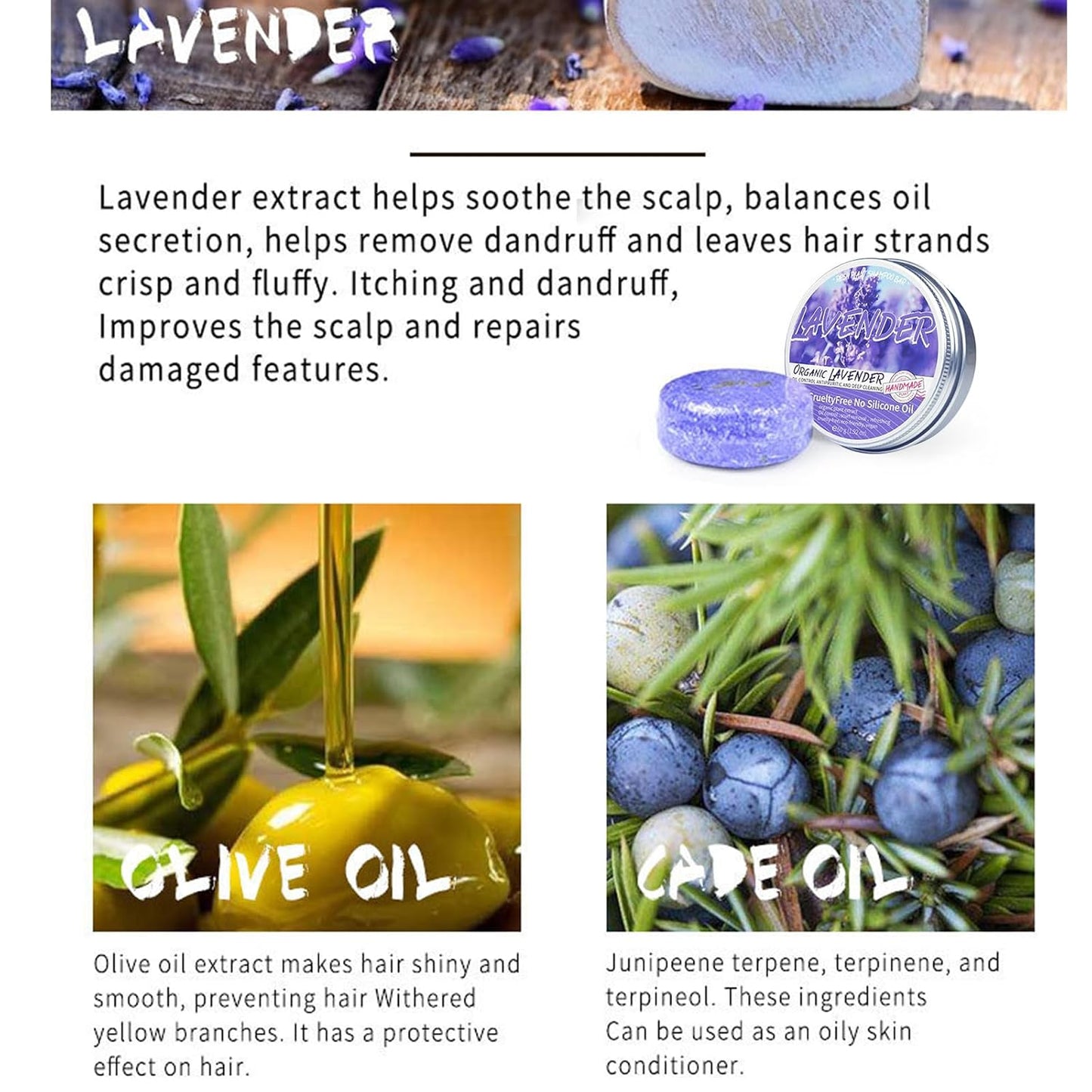 2PCS Shampoo Bar for Gray Hair, Lavender Shampoo Bar for Gray Hair, Natural Organics Shampoo and Conditioner Barfor Thinning Hair for Men & Women (Lavender) - Glowelle