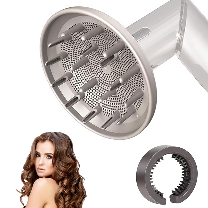 2pack Large Diffuser and Cleaning brush Attachment Compatible with Shark FlexStyle, Upgraded Bigger Diffuser Nozzle for Dryer Faster and Define Wavy, Curly, Coily Hair