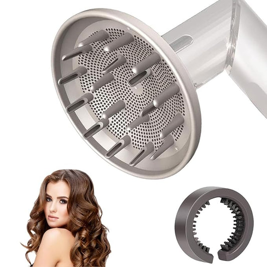 2pack Large Diffuser and Cleaning brush Attachment Compatible with Shark FlexStyle, Upgraded Bigger Diffuser Nozzle for Dryer Faster and Define Wavy, Curly, Coily Hair