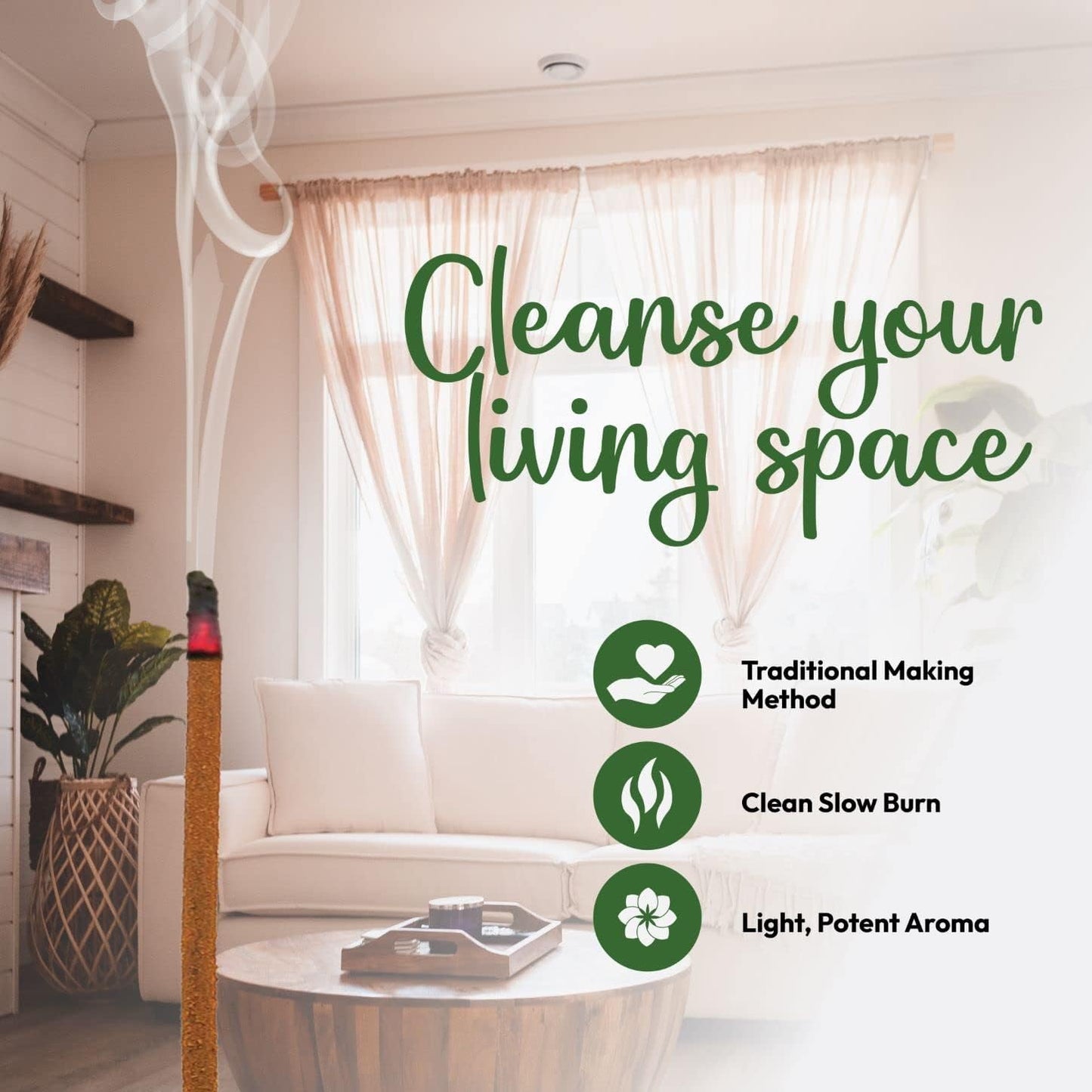 Cleansing Incense Sticks Variety Pack - 6 Masala Insenses - White Sage Incense, Lavender Incense, Myrrh Incense, Copal Incense Mexico & Palo Santo Incense Sticks | Inciensos para Sacar Malas Energias - Glowelle