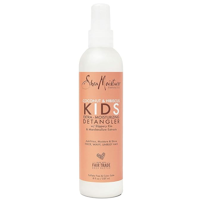 SheaMoisture Kids Extra Moisturizing 8 oz Detangler & Baby 13 oz Conditioner for Curly Hair with Shea Butter, Coconut Oil & Raw Shea
