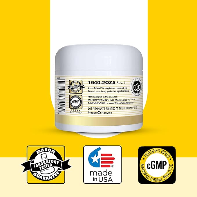 MASON NATURAL Coconut Oil Beauty Cream, Hydrating Moisturizer With Collagen for Smooth & Firm Skin, 2 oz