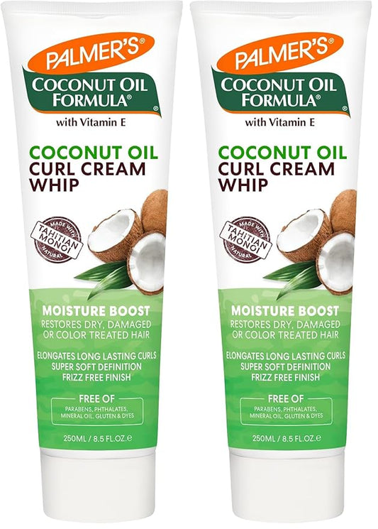 Palmer's Coconut Oil Formula Moisture Boost Curl Whip Cream, 8.5 oz. (Pack of 2)