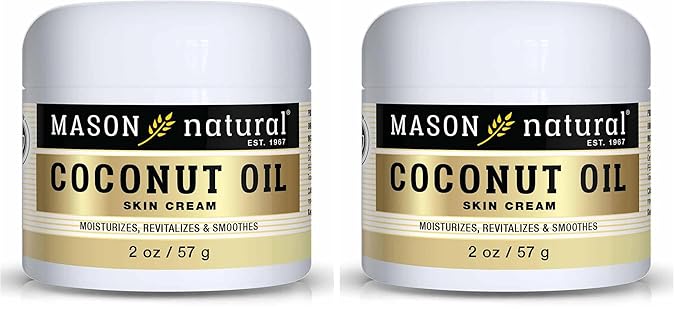 MASON NATURAL Coconut Oil Beauty Cream, Hydrating Moisturizer With Collagen for Smooth & Firm Skin, 2 oz (Pack of 2)