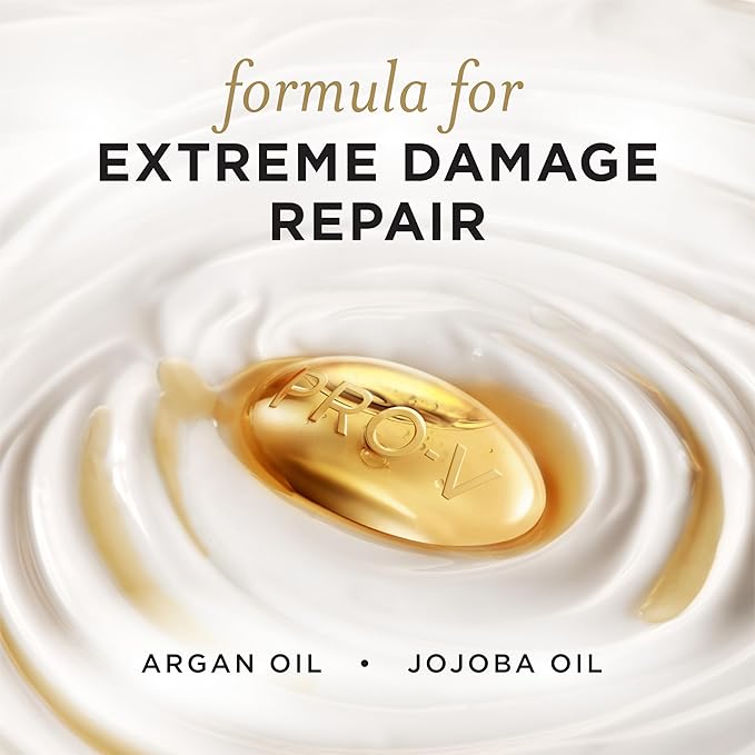 Pantene Pro-V Miracles Conditioner, Extreme Damage Care Regenerative Oil Blend 1 Minute Miracle, Moisturizes, Smooths, Argan & Jojoba Oils, 0% Sulfated Conditioners, Dyes, or Parabens, 10.9 Fl Oz