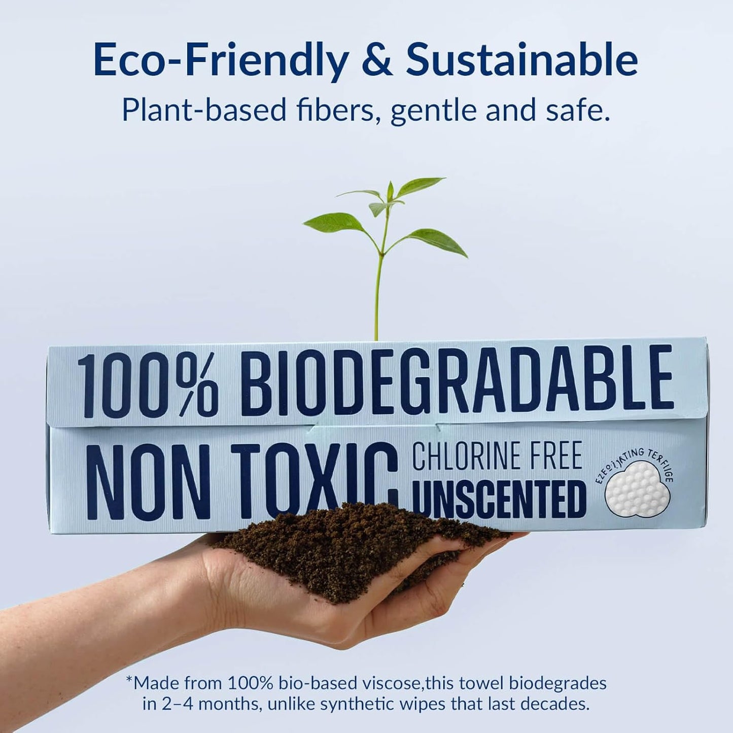 XL Disposable Face Towels, 100% Biodegradable, Non-Toxic, Unscented Thick Face Towelettes for Sensitive Skin Face Washing, Ultra Soft Makeup Remover Dry Wipes, 360 Count (6 Pack)