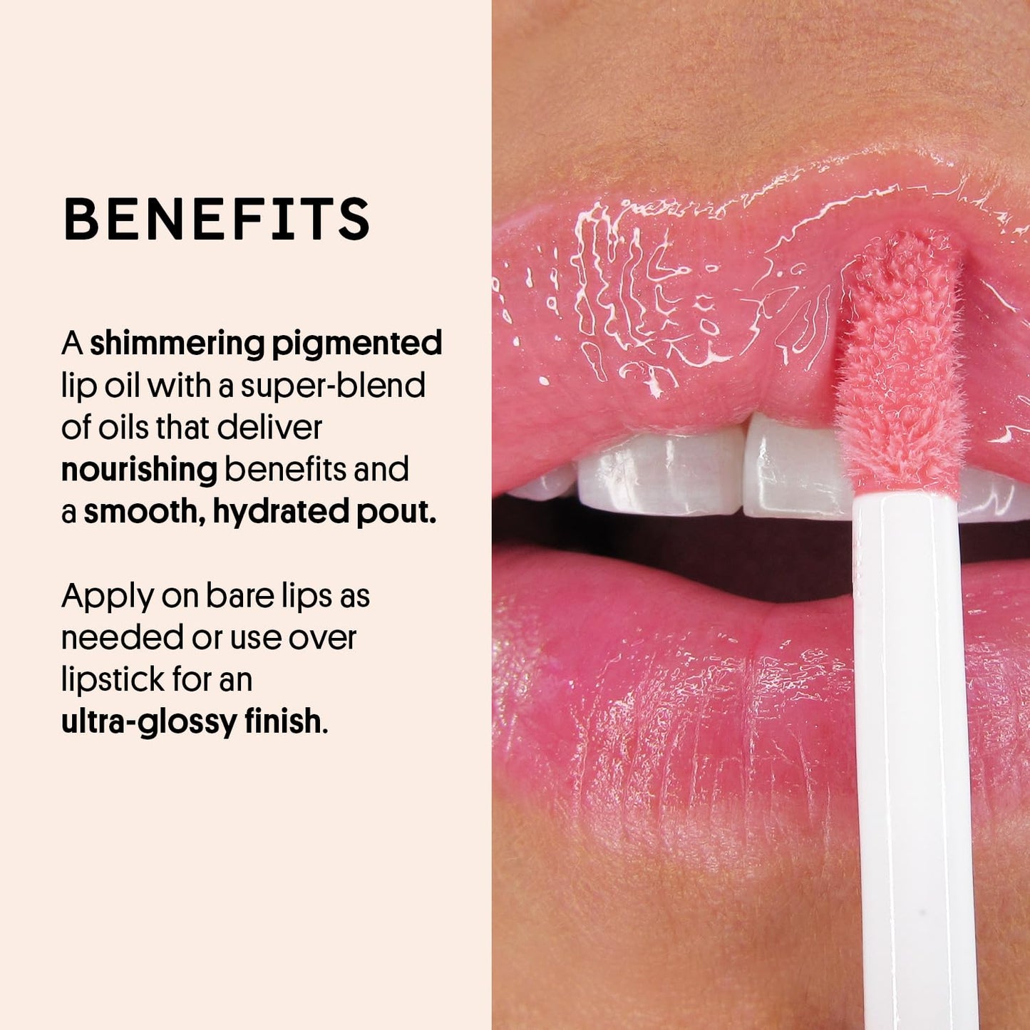 Winky Lux Pink Opal Very There Lip Oil - Hydrating Nude Pink Gloss with Jojoba Oil, Non-Sticky Glossy Lip Oil, Tinted Pink Shimmer Gloss for Juicy Lips & Soft Vanilla Scent