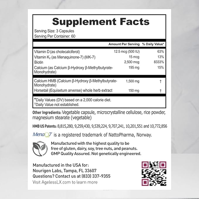 AgelessLX Supplement Capsule for Women with HMB Hydrasilk Eye Cream Bundle