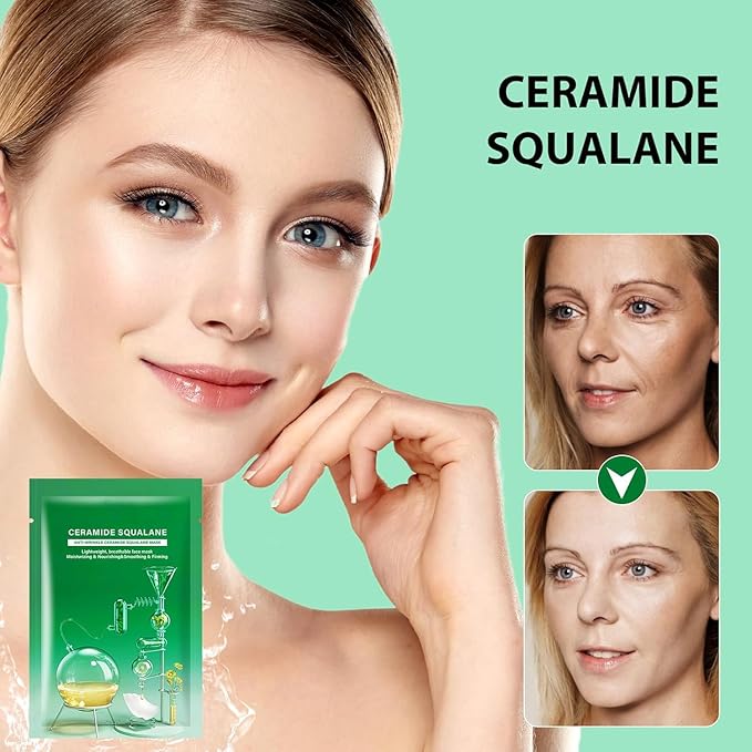 Facial Masks Skincare for Women,Squalan Hydrating Face Sheet Masks,Moisturizing Face Mask Suitable for All the Skin,Dry Skin,Face Spa Mask 10 Sheets