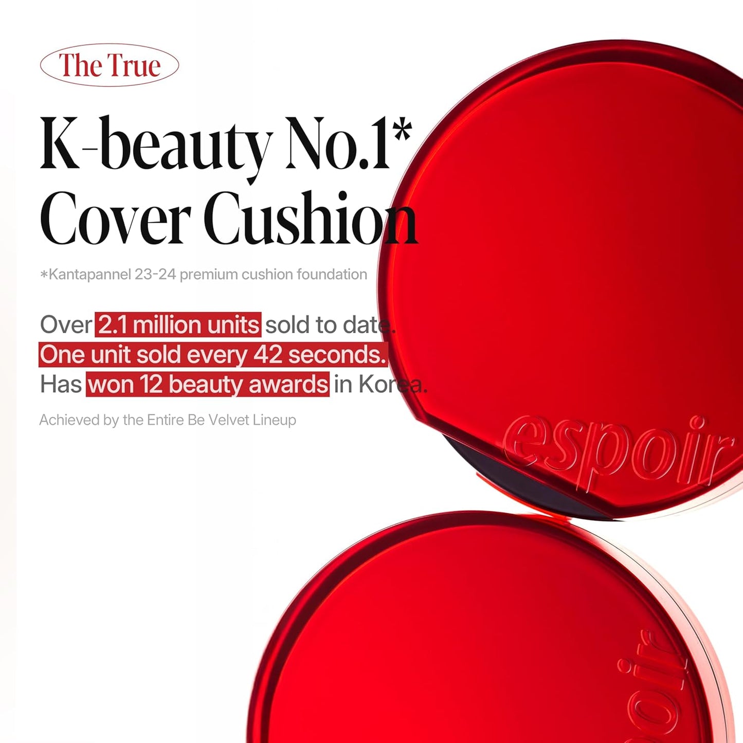 espoir [NEW] Be Velvet Cushion Foundation | Quick and Easy Coverage with Long-lasting Color by Zero Oxidation (#34.5 Golden Olive, 0.46 Ounce (Pack of 1))