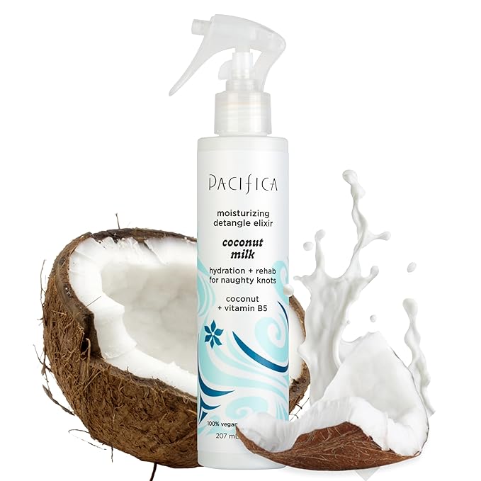 Pacifica Hair Detangler Spray & Leave-In Conditioner Bundle – Tangle-Releasing Hydrating Leave On Conditioning Elixir for Frizz Control, Knotty Hair Repair & Smooth, Shiny Finish Vegan All Hair Types