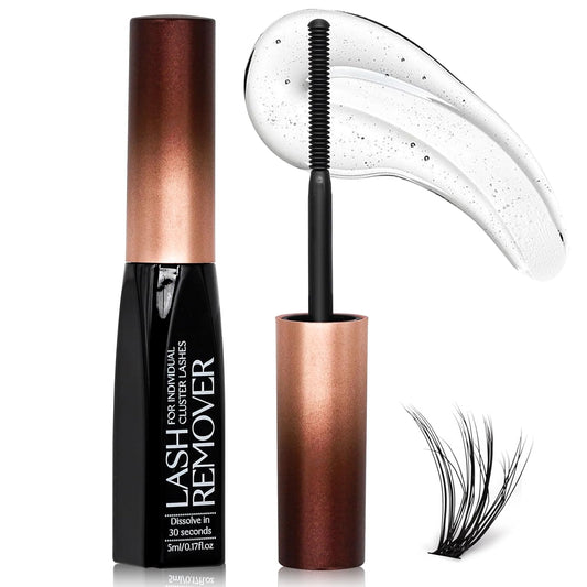 Deep Cleansing Cluster Lash Remover, Eyelash Glue Remover for Individual False Lashes, 15s Fast Removal, Safe Ingredients, Cruelty-Free, 0.17 fl oz