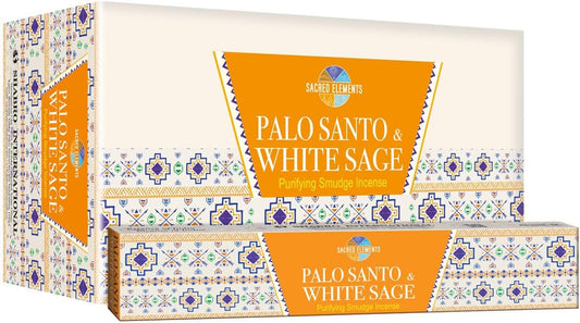 Sacred Elements Palo Santo Incense Sticks – 12 Boxes (100+ Hand-Rolled Sticks) – Indian Masala Incense with Authentic Peruvian Wood – for Meditation, Cleansing & Energy Protection. - Glowelle