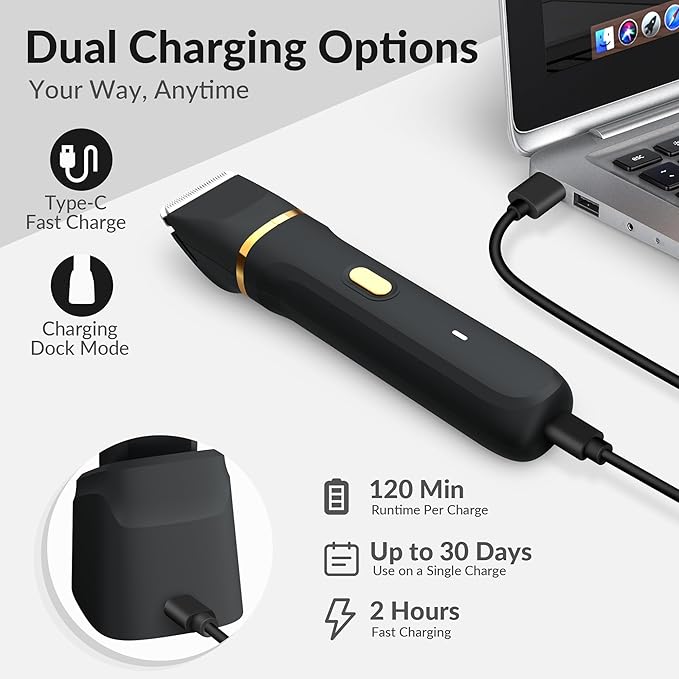 KINGTEE 5-in-1 Electric Bikini Trimmer for Women – IPX7 Waterproof Shaver, Cordless Body & Facial Razors for Women, Ceramic Blades, USB-C Rechargeable, Painless Hair Removal Kit (Black)