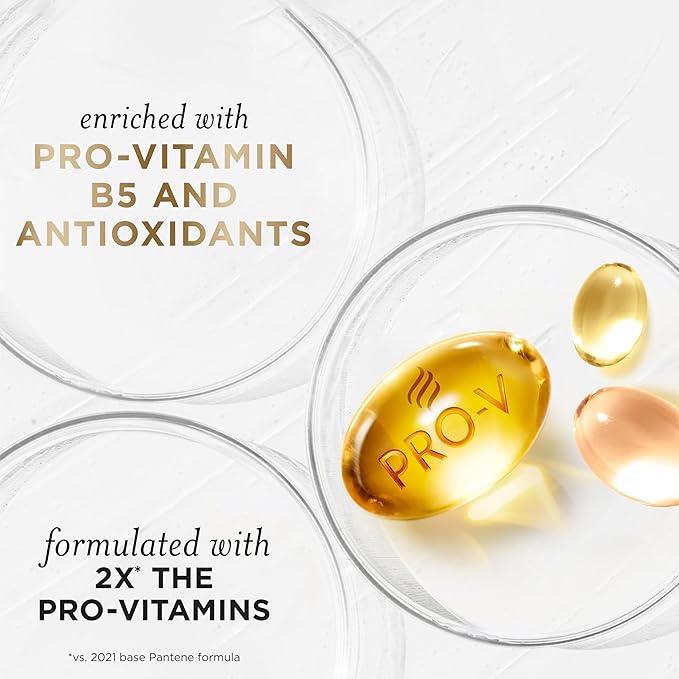 Pantene Conditioner, Daily Moisture Renewal - Pro-V Nutrients for Dry, Color-Treated, Straight to Curly Hair, 72-Hour Hydration & Softness, Paraben Free, Cleanses, Strengthens Bonds, 25.1 Fl Oz