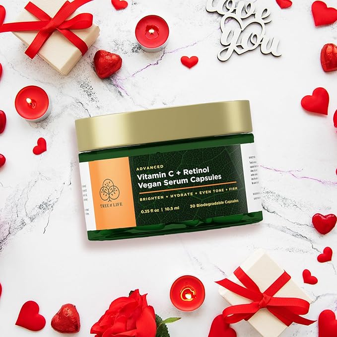 Tree of Life Vitamin C & Retinol Serum Capsules - Powerful, Hydration Formula - Skin Supplement - 35 fl oz, 30 Capsules