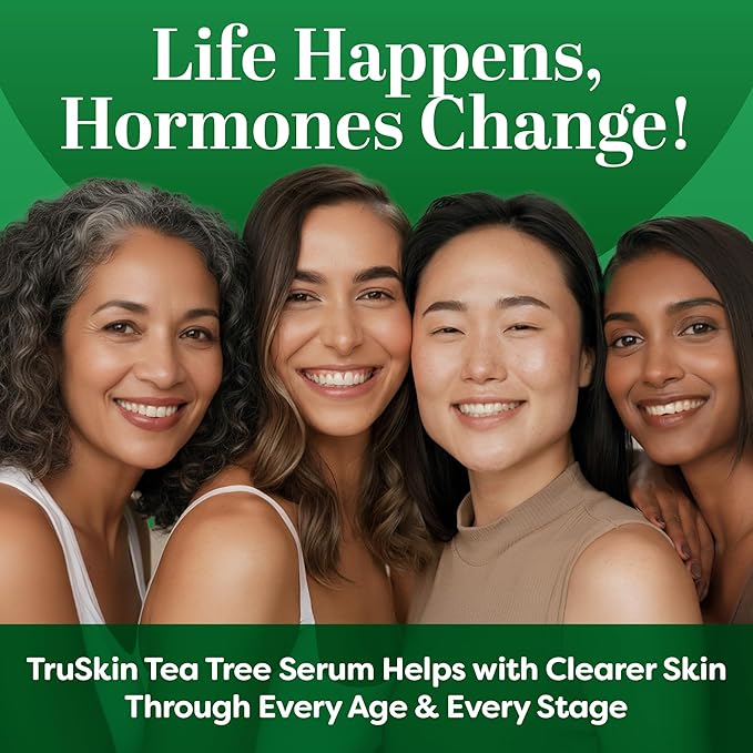 TruSkin Tea Tree Oil Acne Treatment Serum for Face – Salicylic Acid, Niacinamide, Vitamin C & Retinol – Clarifying Super Facial Serum for Acne-Prone Skin & Pores, 2 Oz