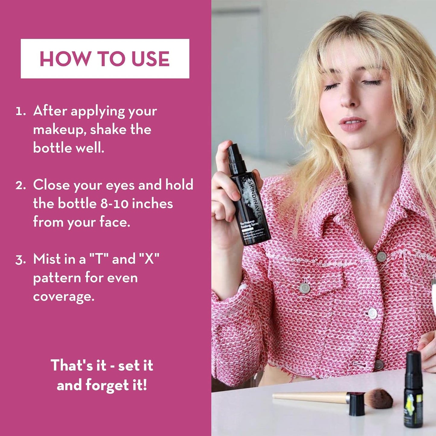 Skindinavia The Makeup Finishing Spray, Bridal Makeup Setting Spray, All-Day Wear, Long-Lasting Up to 16+ Hours, Heat-Resistant & Waterproof, Wedding Day, Bridal Shower Gift, 8.0 Oz