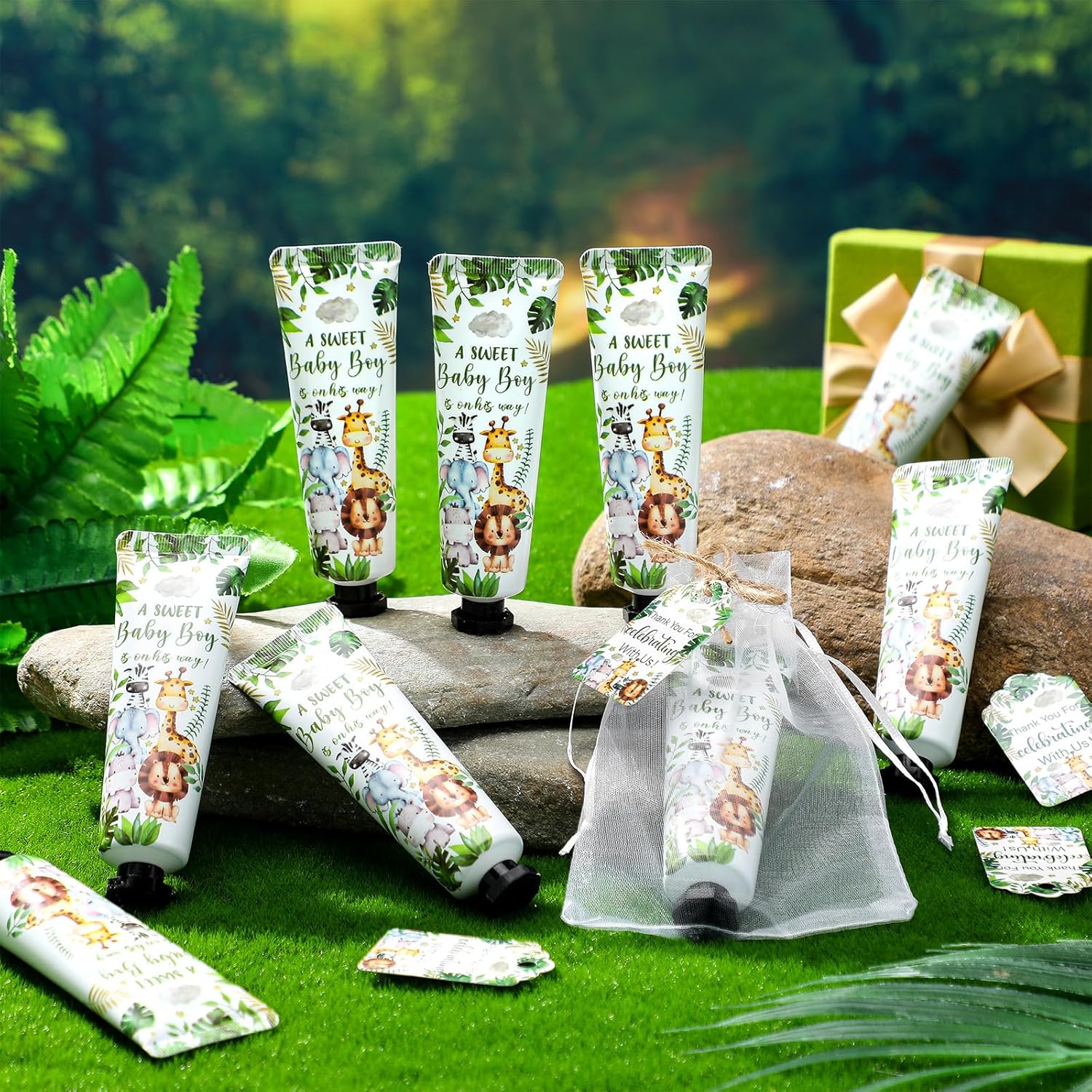 48 Sets Baby Shower Hand Cream Party Favors for Guests Gift Bulk Travel Size Hand Lotion Set for Baby Shower Wedding Christmas(Animals) - Glowelle