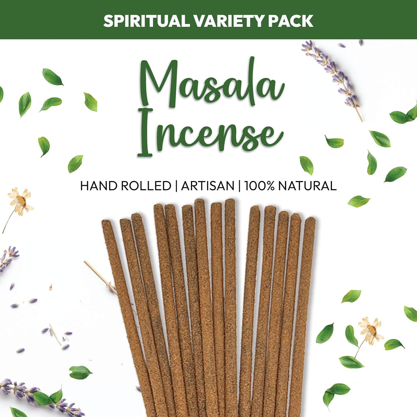 Cleansing Incense Sticks Variety Pack - 6 Masala Insenses - White Sage Incense, Lavender Incense, Myrrh Incense, Copal Incense Mexico & Palo Santo Incense Sticks | Inciensos para Sacar Malas Energias - Glowelle